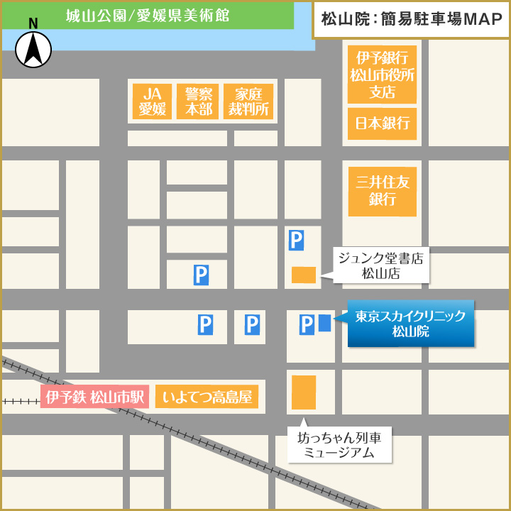 東京スカイクリニック 松山院の簡易駐車場MAP